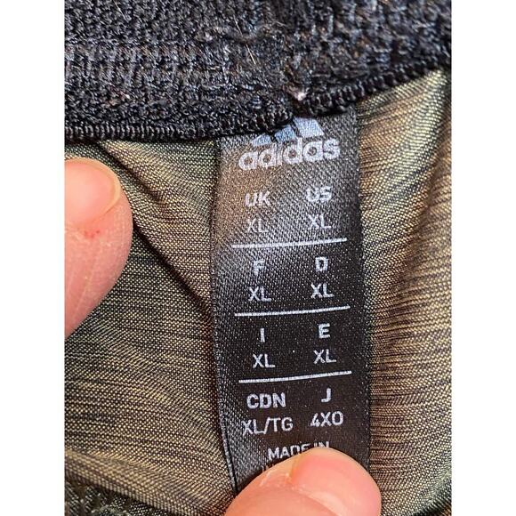 Adidas Men's Athletic Shorts XL Green & Black Elastic Waist Drawstring 2-zip Pkt - Picture 5 of 6